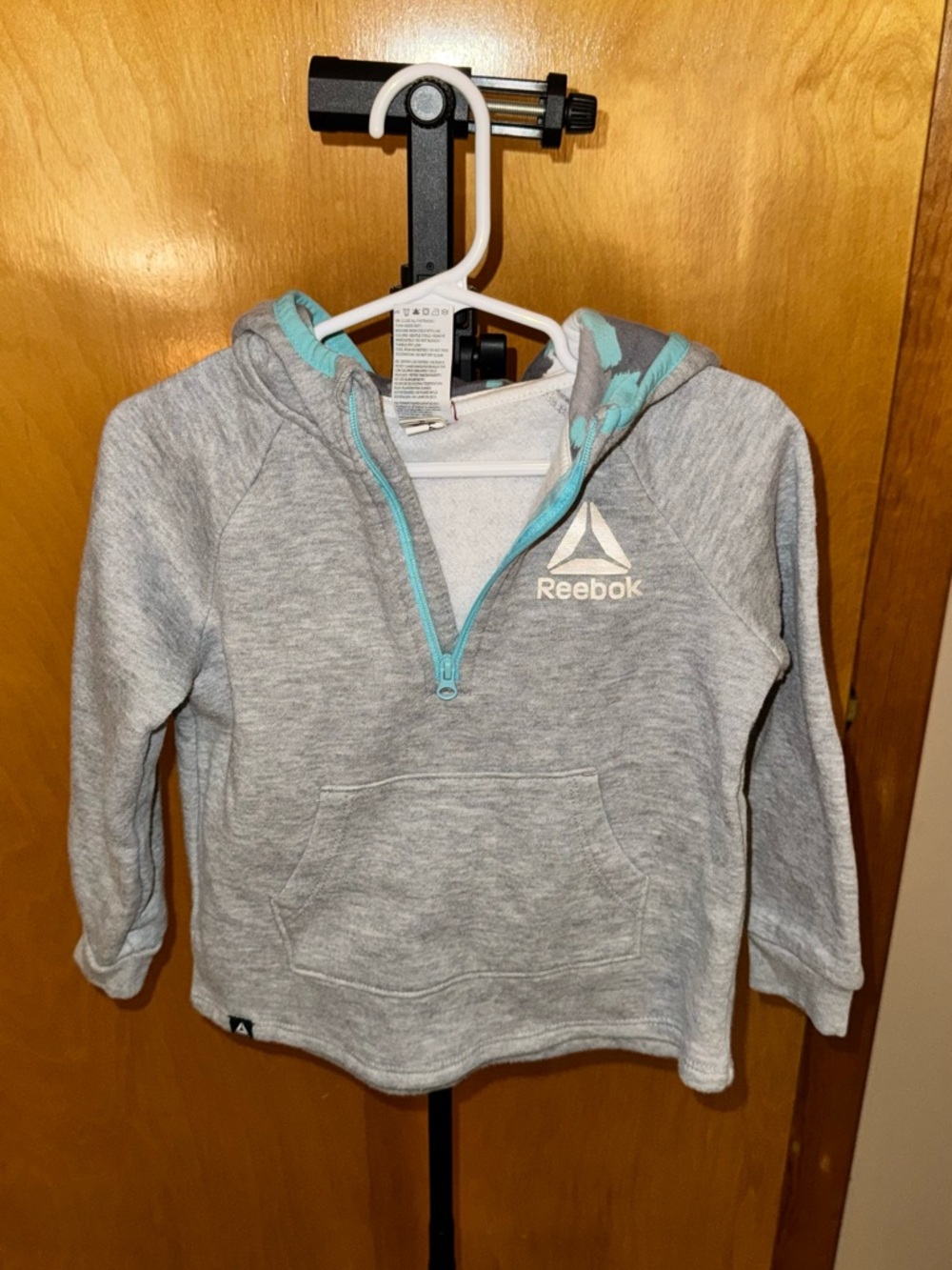 Reebok Girls' Gray Hoodie with Teal Trim and Sweat Set